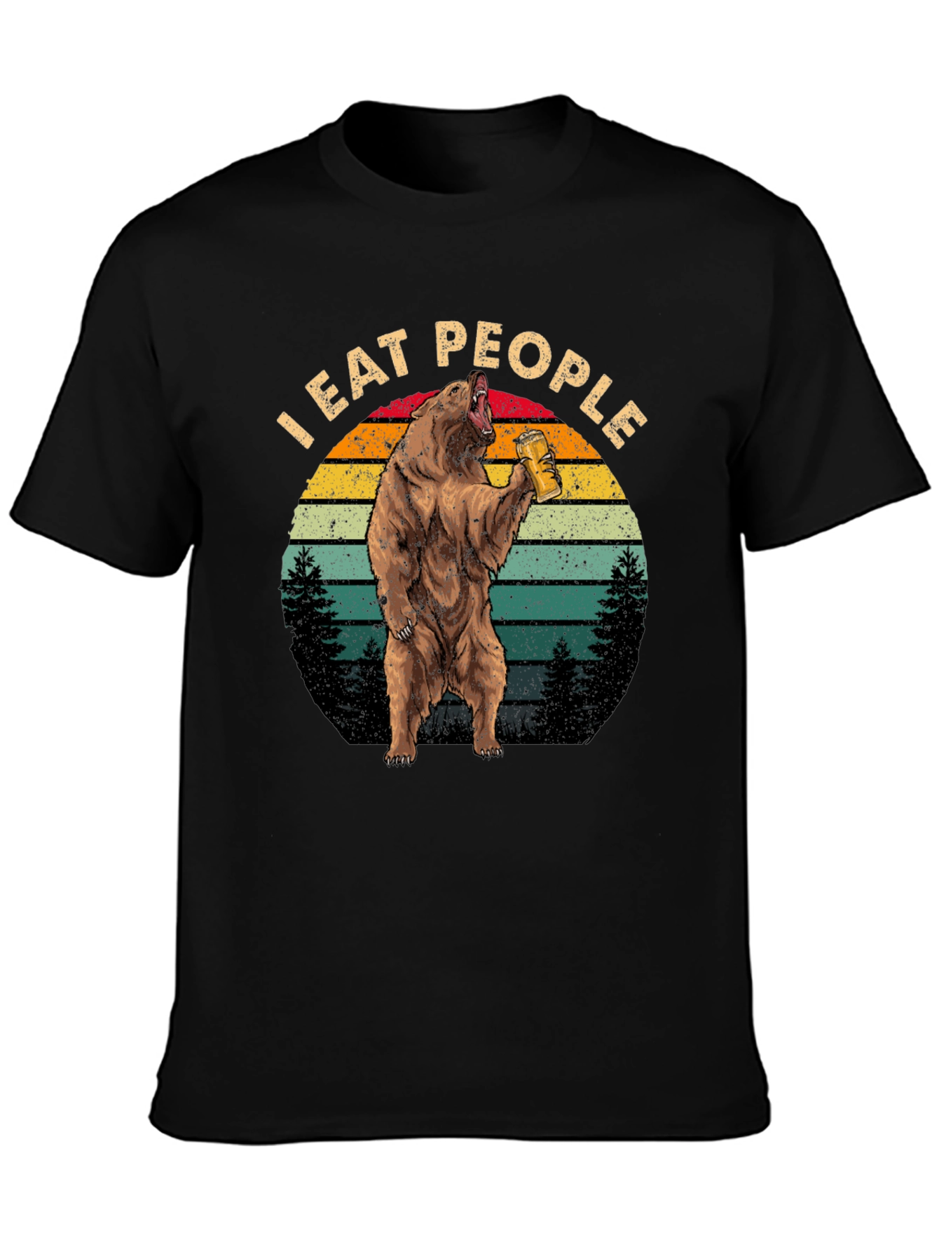 I Eat People Funny Bear Graphic T-Shirt