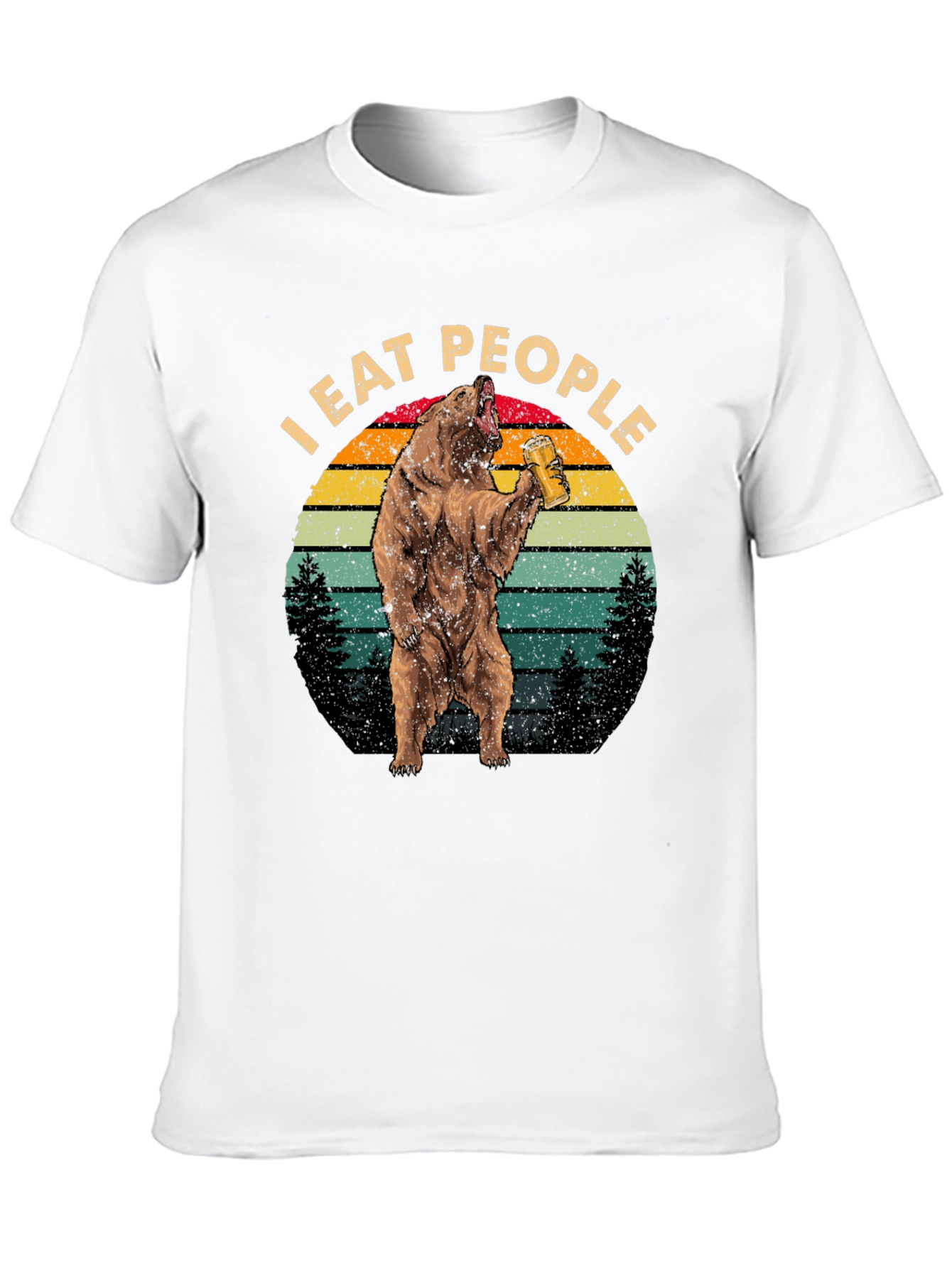 I Eat People Funny Bear Graphic T-Shirt