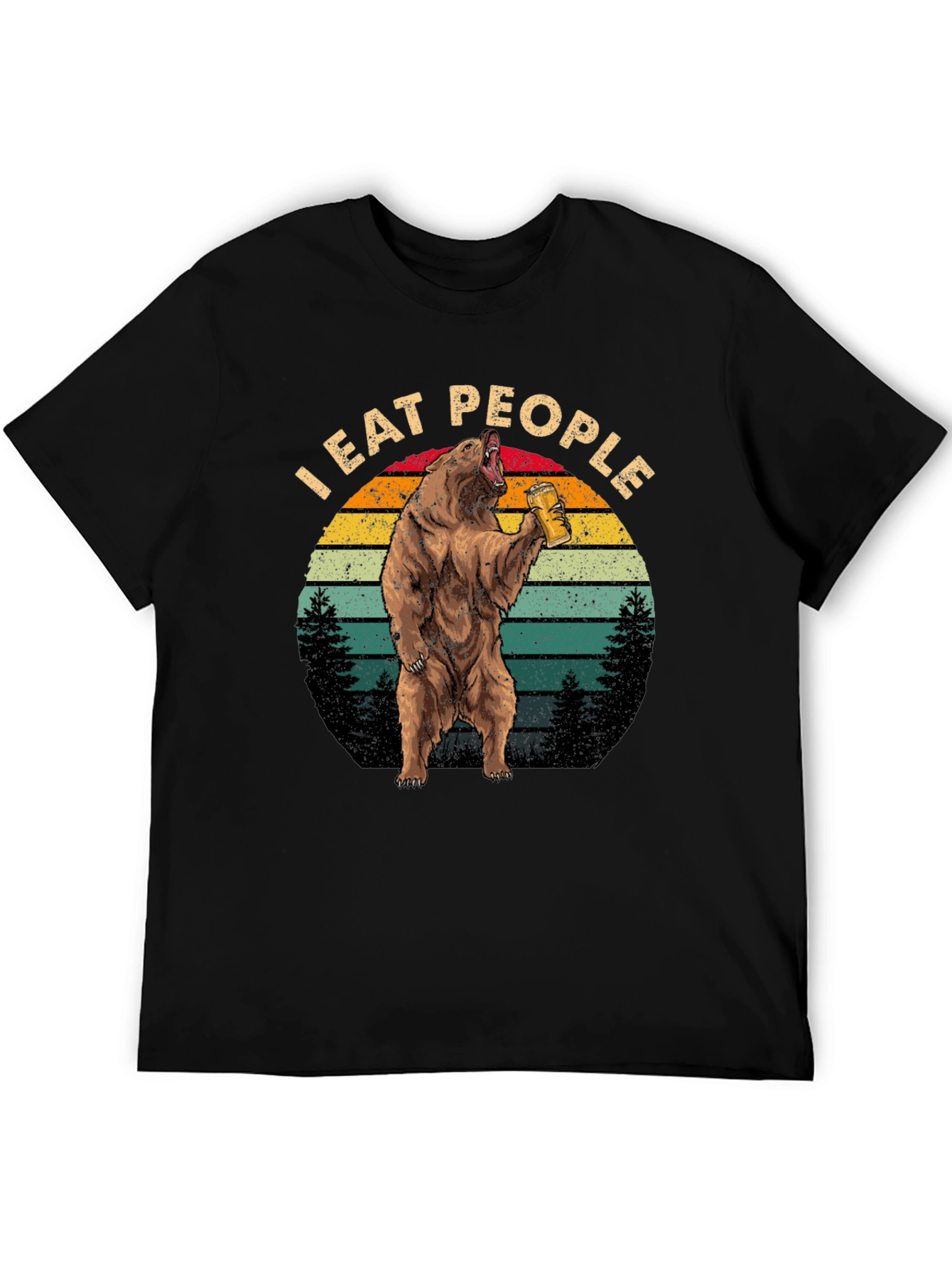 I Eat People Funny Bear Graphic T-Shirt