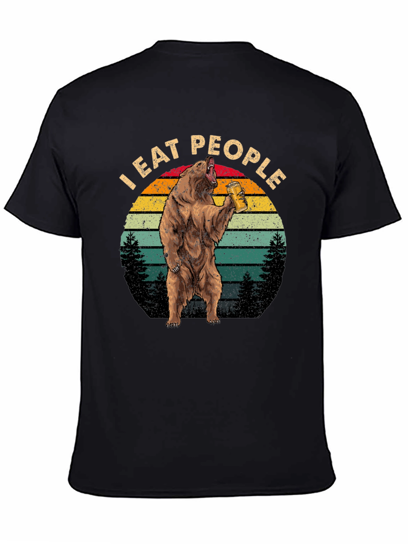 I Eat People Funny Bear Graphic T-Shirt