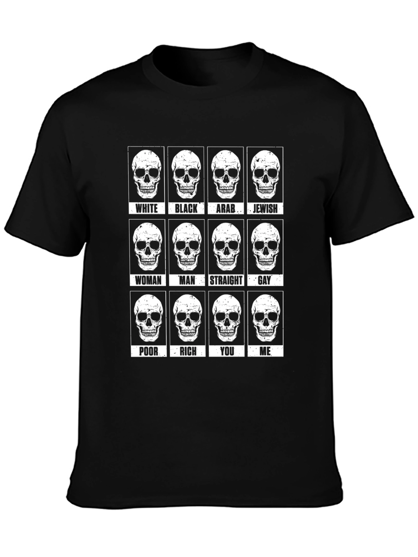 Equality Skull Graphic Black T-Shirt