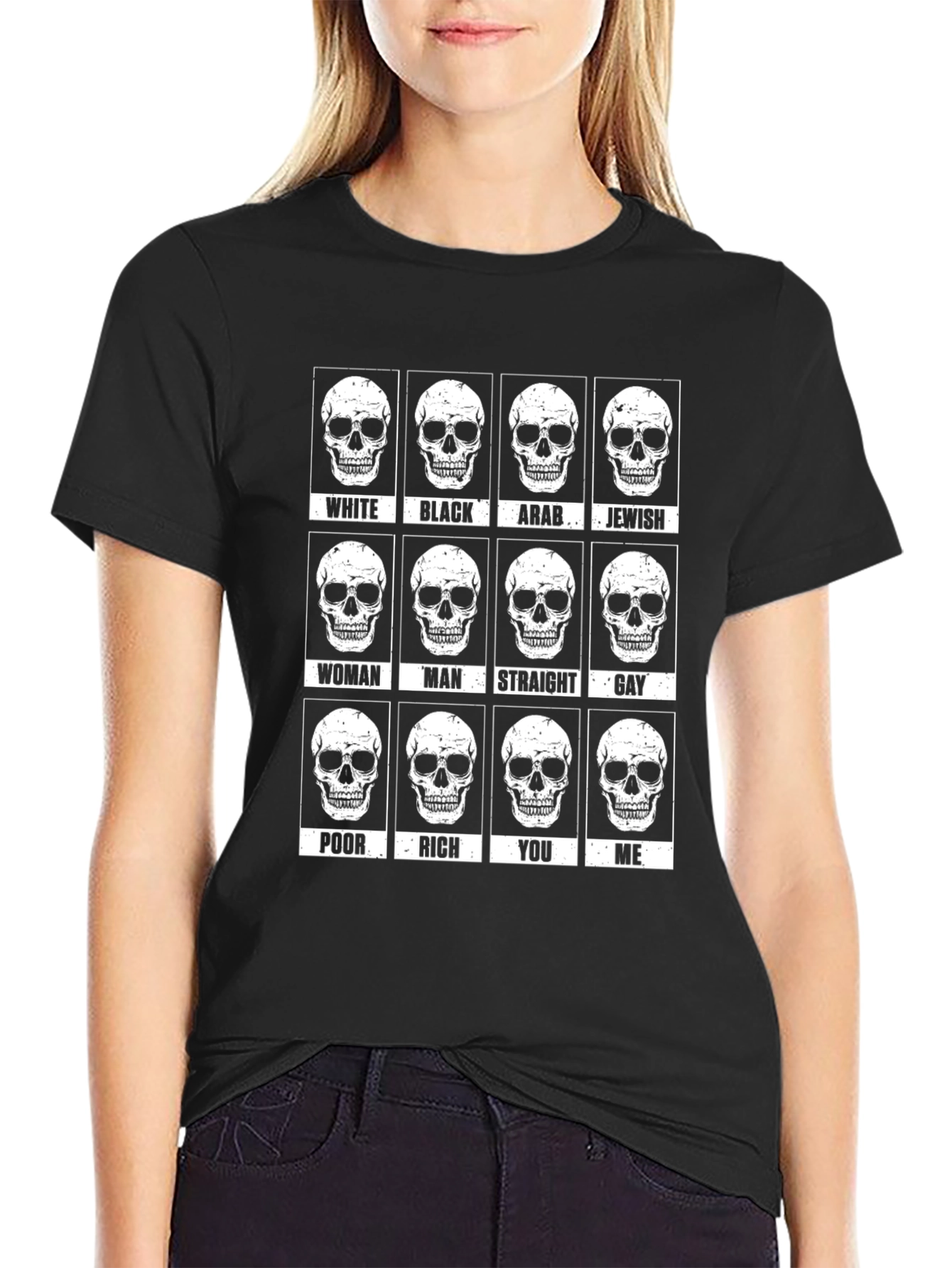 Equality Skull Graphic Black T-Shirt