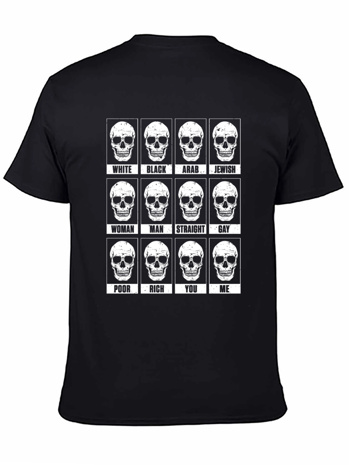 Equality Skull Graphic Black T-Shirt