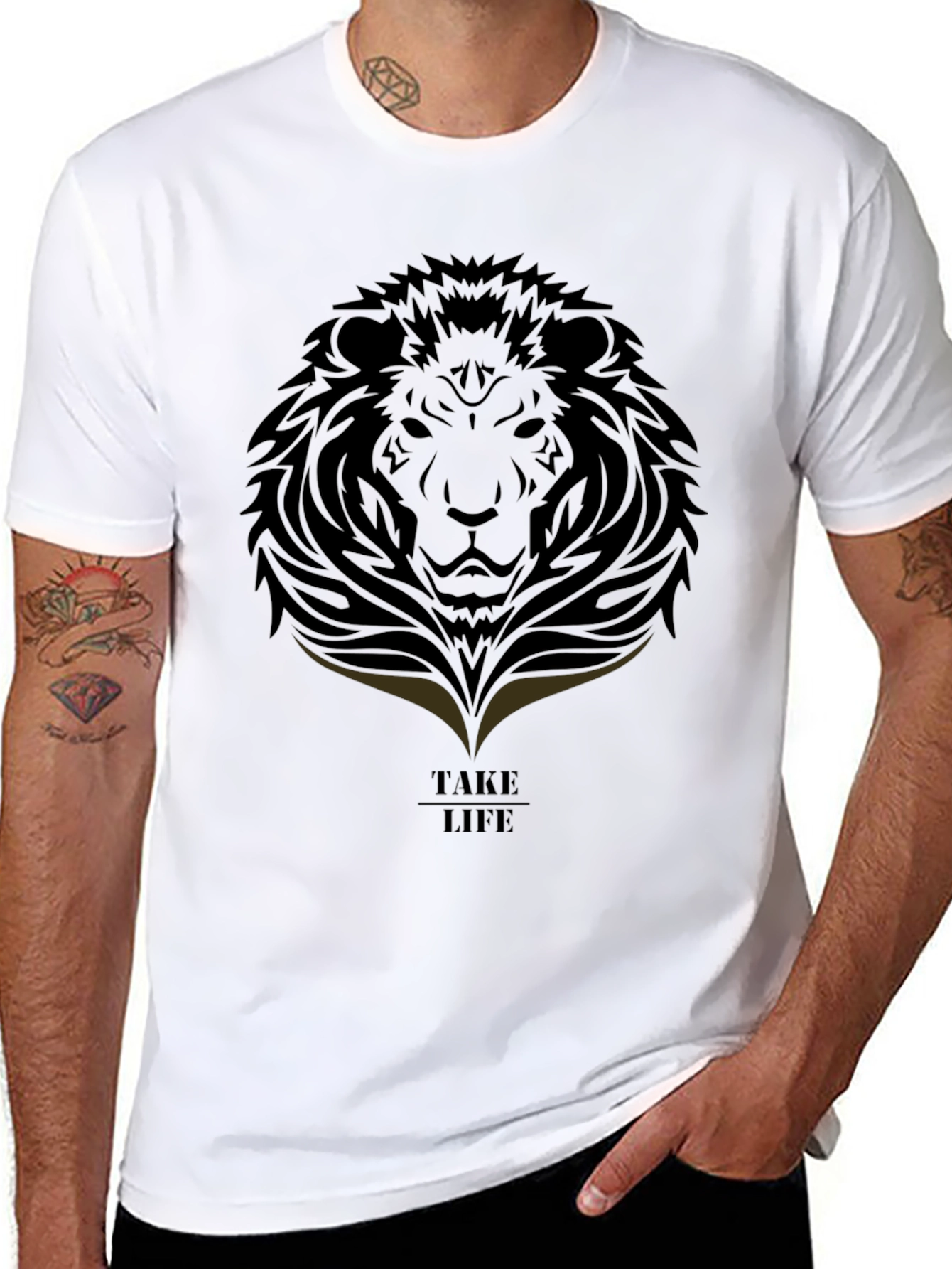 Lion Graphic Tee - Take Life Black T-Shirt