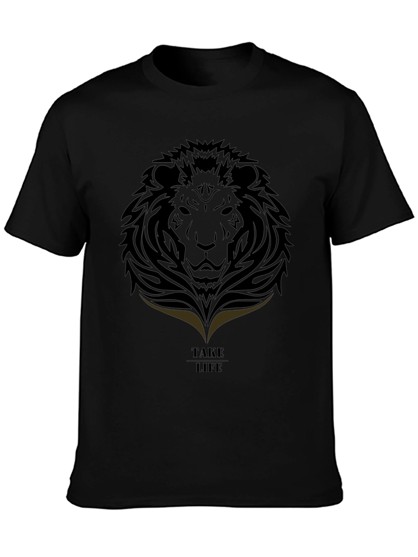 Lion Graphic Tee - Take Life Black T-Shirt