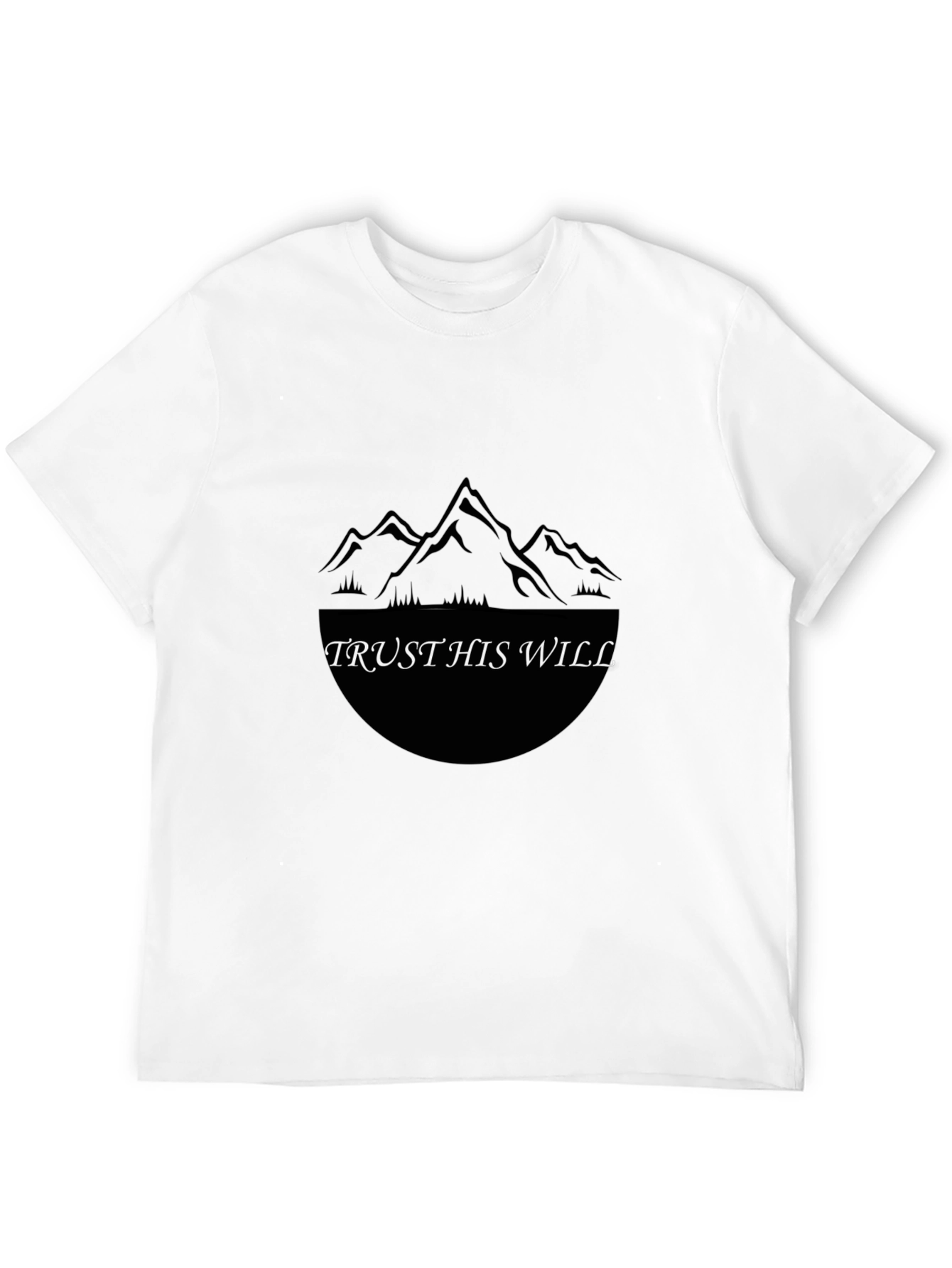 Trust His Will Black Graphic Tee