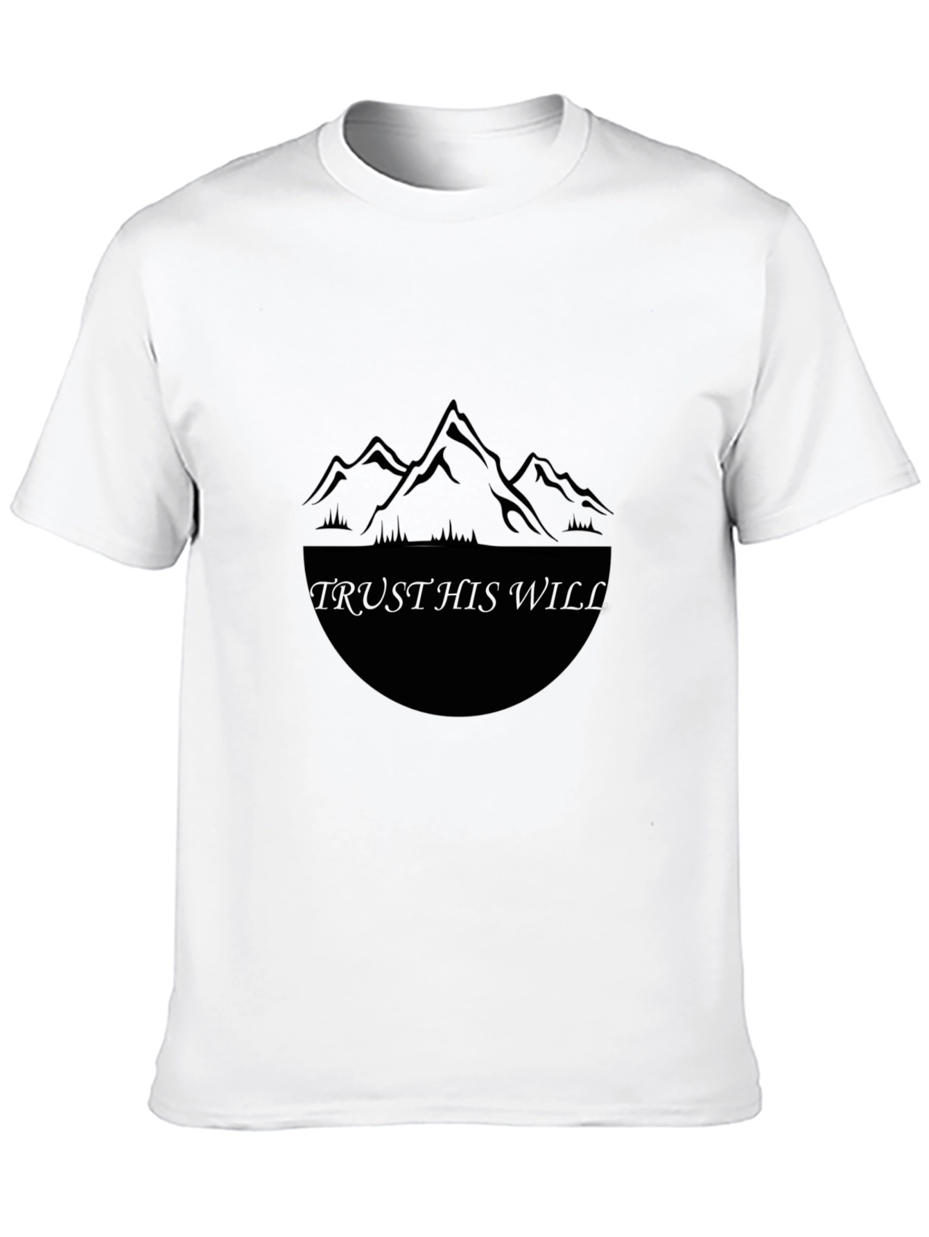 Trust His Will Black Graphic Tee