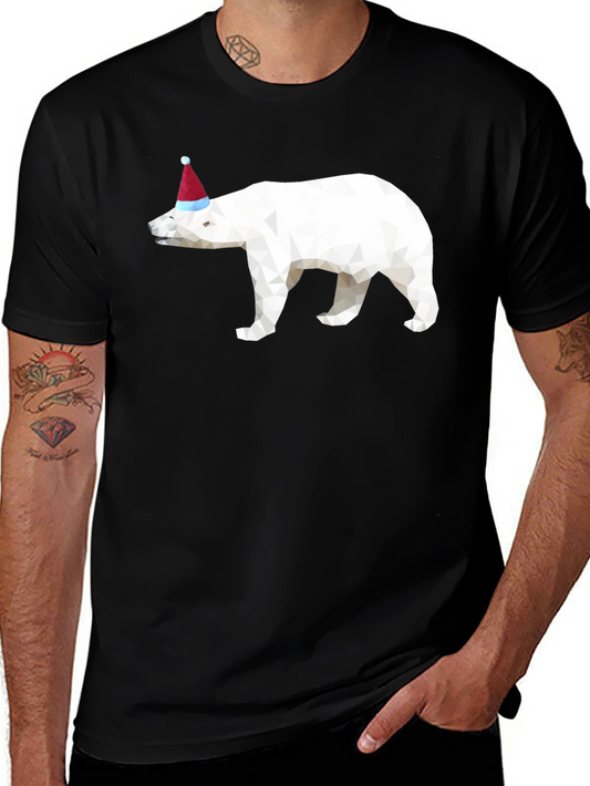 Geometric Polar Bear Christmas T-Shirt