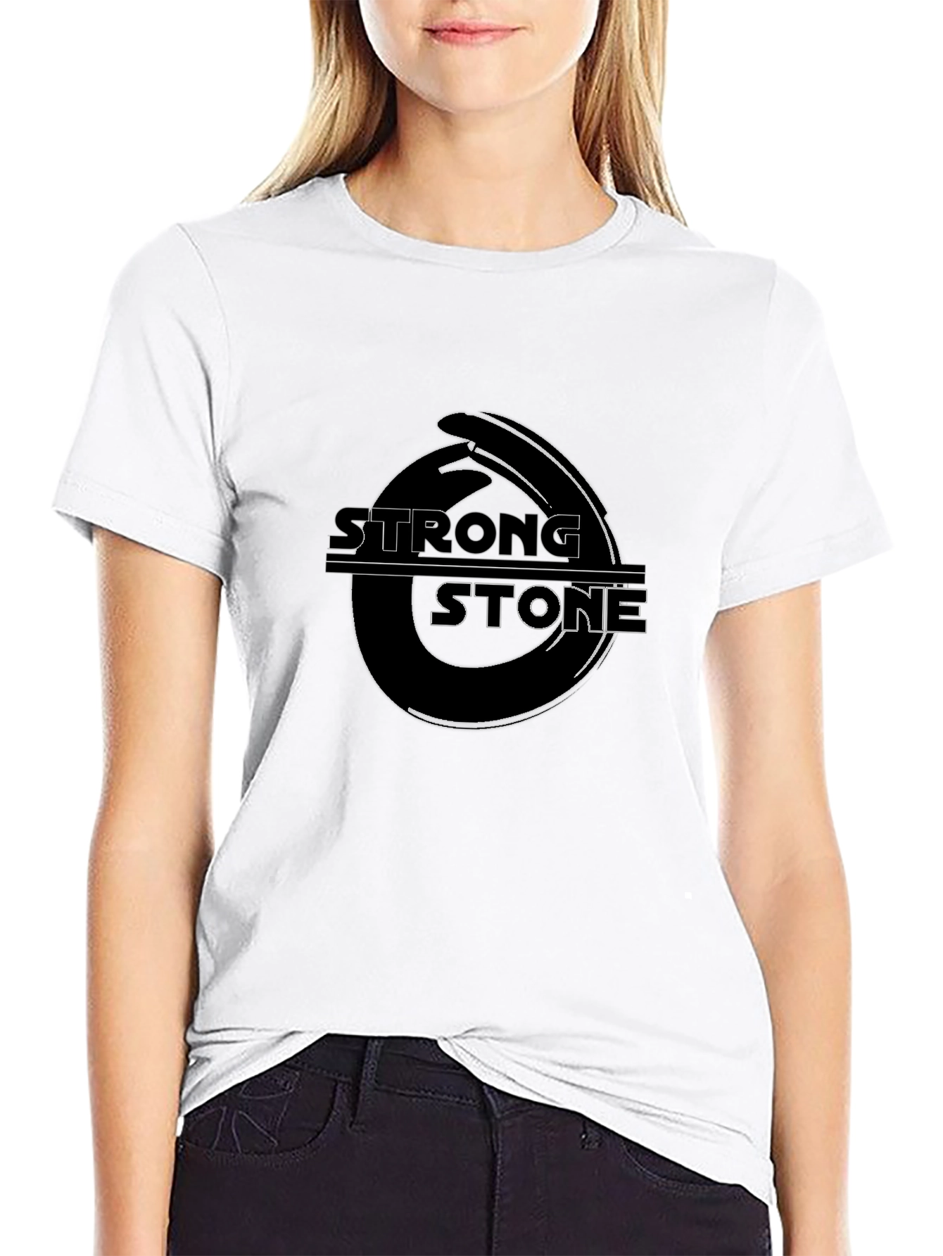 Strong Stone Graphic Tee - Black Cotton Blend
