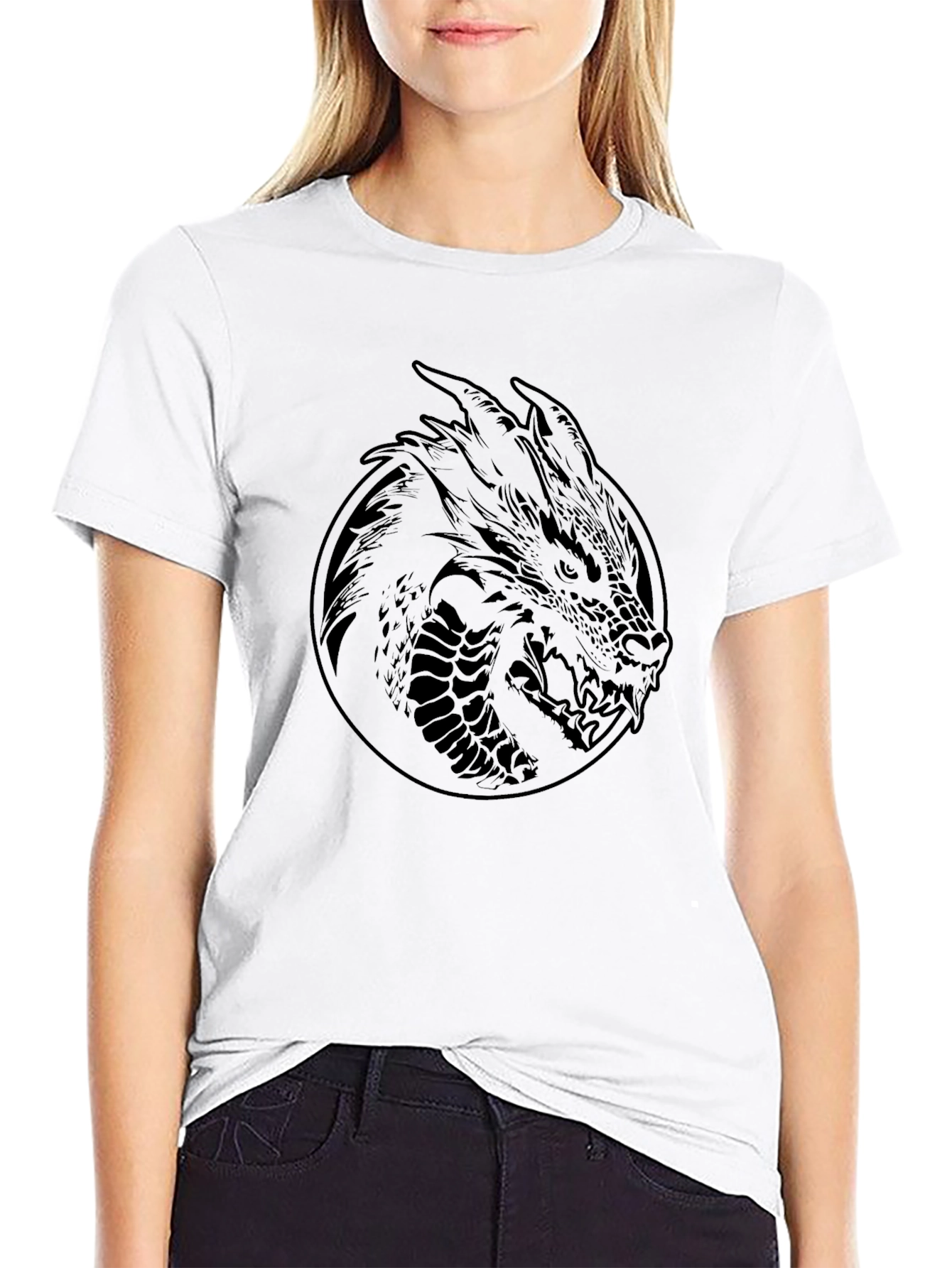 Mens Black Dragon Graphic Tee