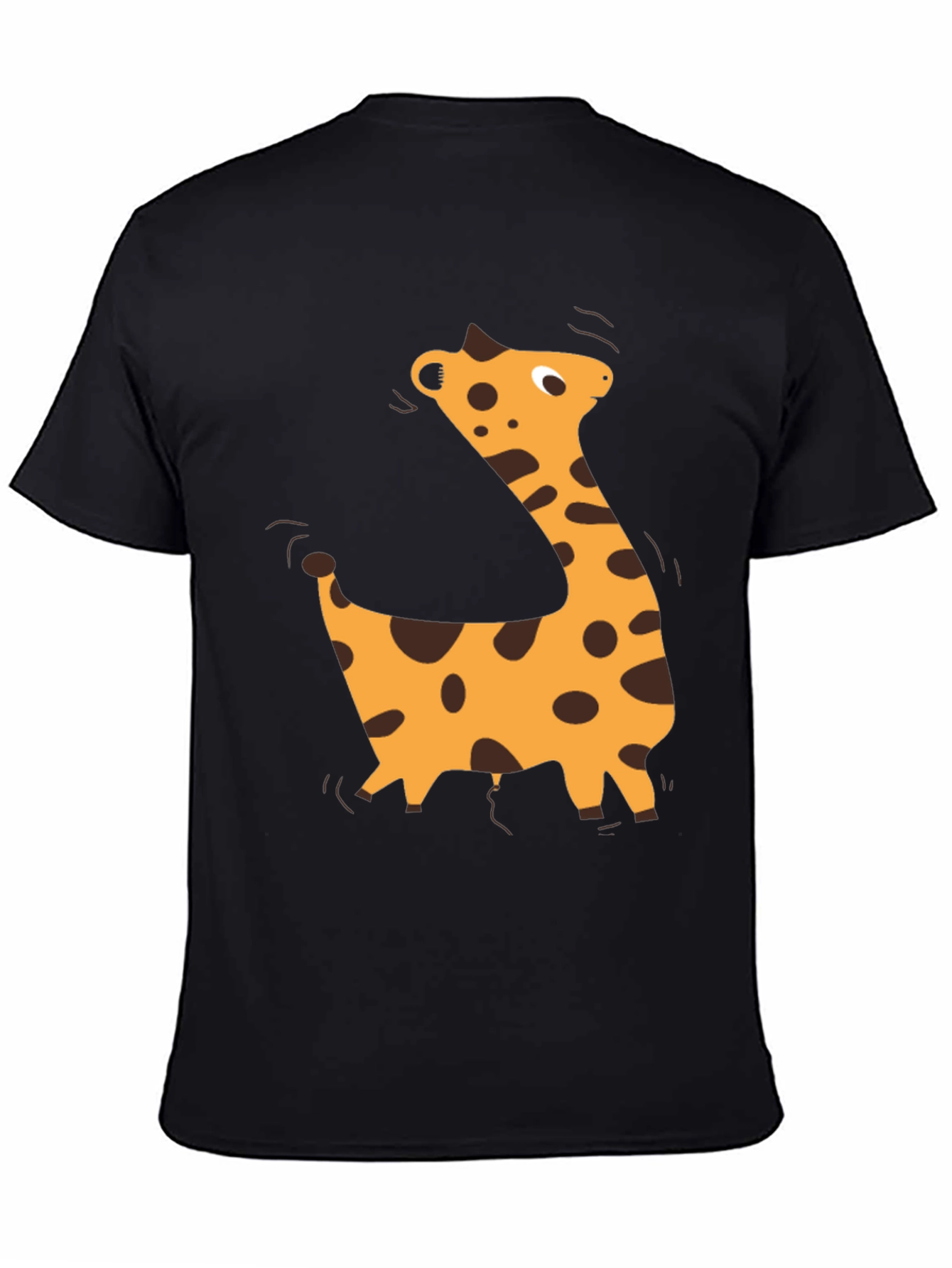 Giraffe Graphic Black T-Shirt - Casual Style
