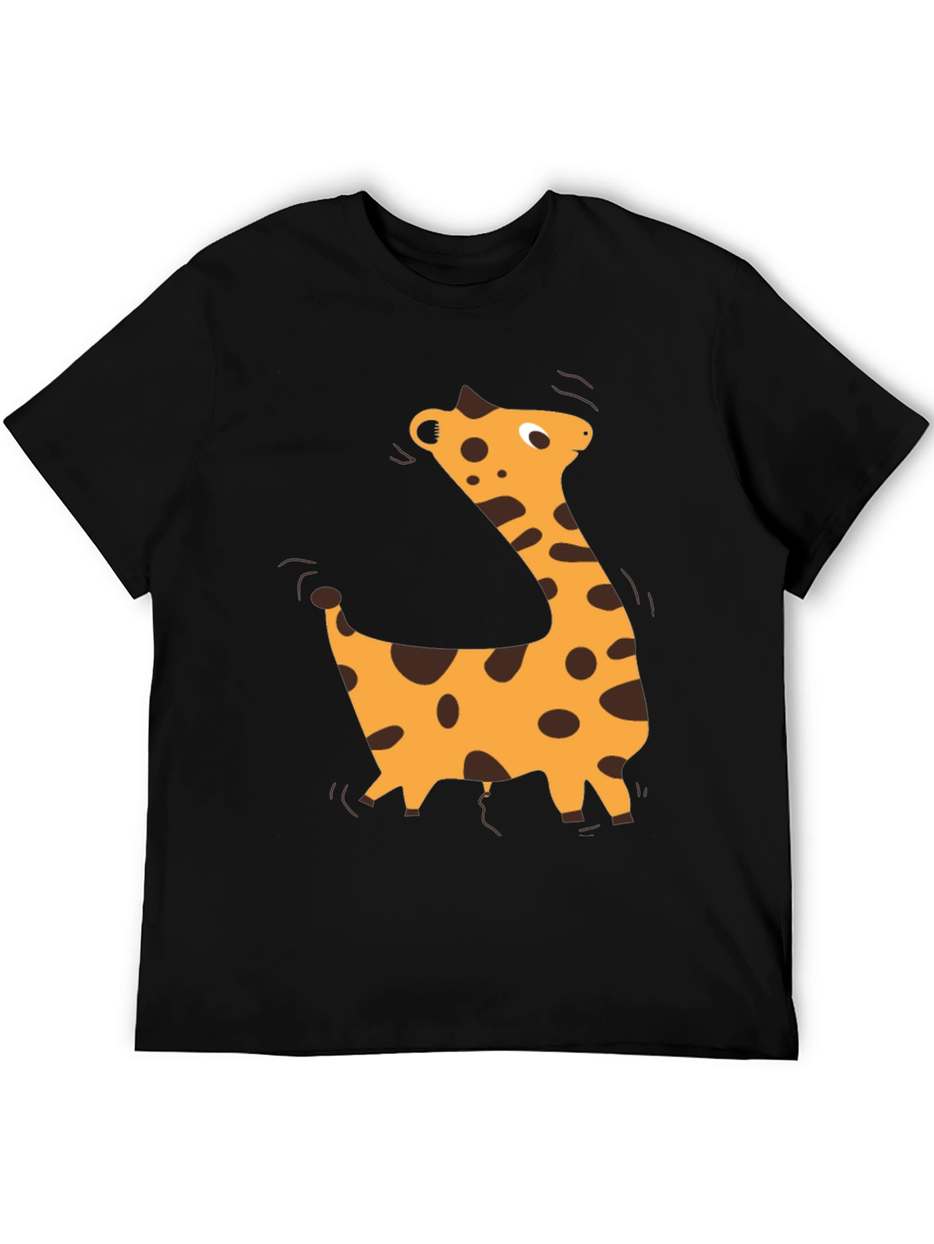 Giraffe Graphic Black T-Shirt - Casual Style