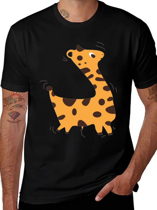 Giraffe Graphic Black T-Shirt - Casual Style