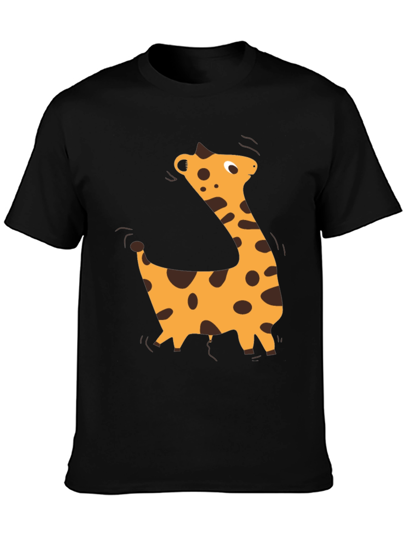 Giraffe Graphic Black T-Shirt - Casual Style