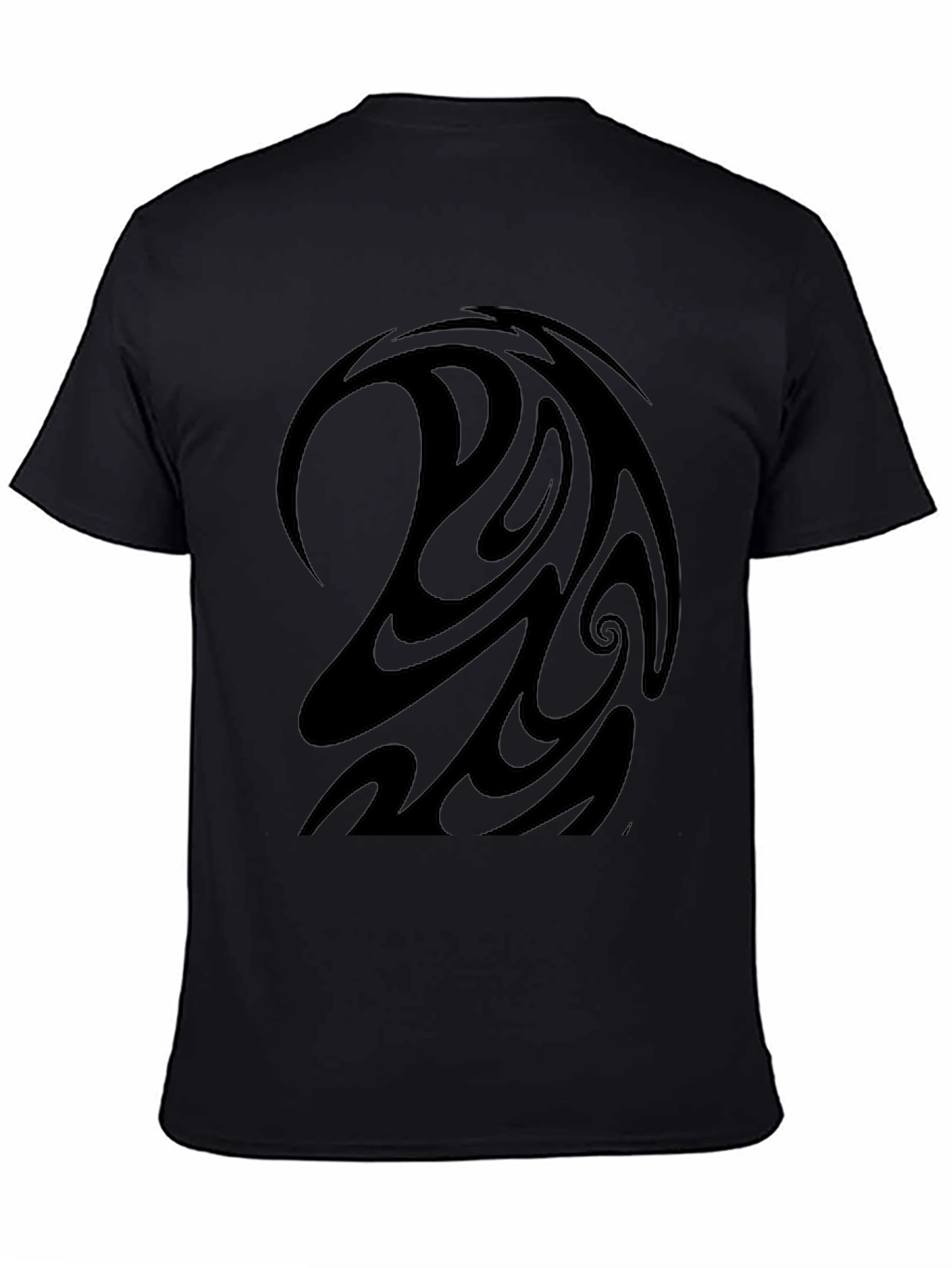 Black Tribal Swirl Design Tee