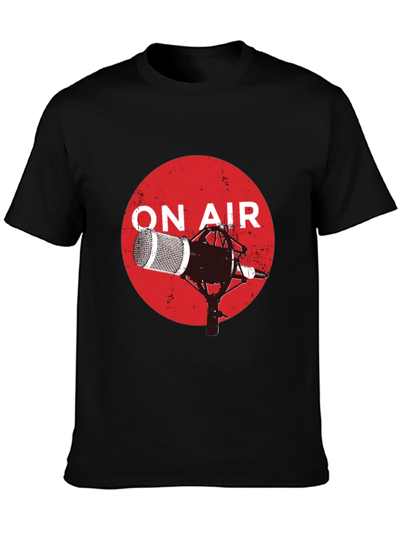 On Air Microphone Graphic Black T-Shirt