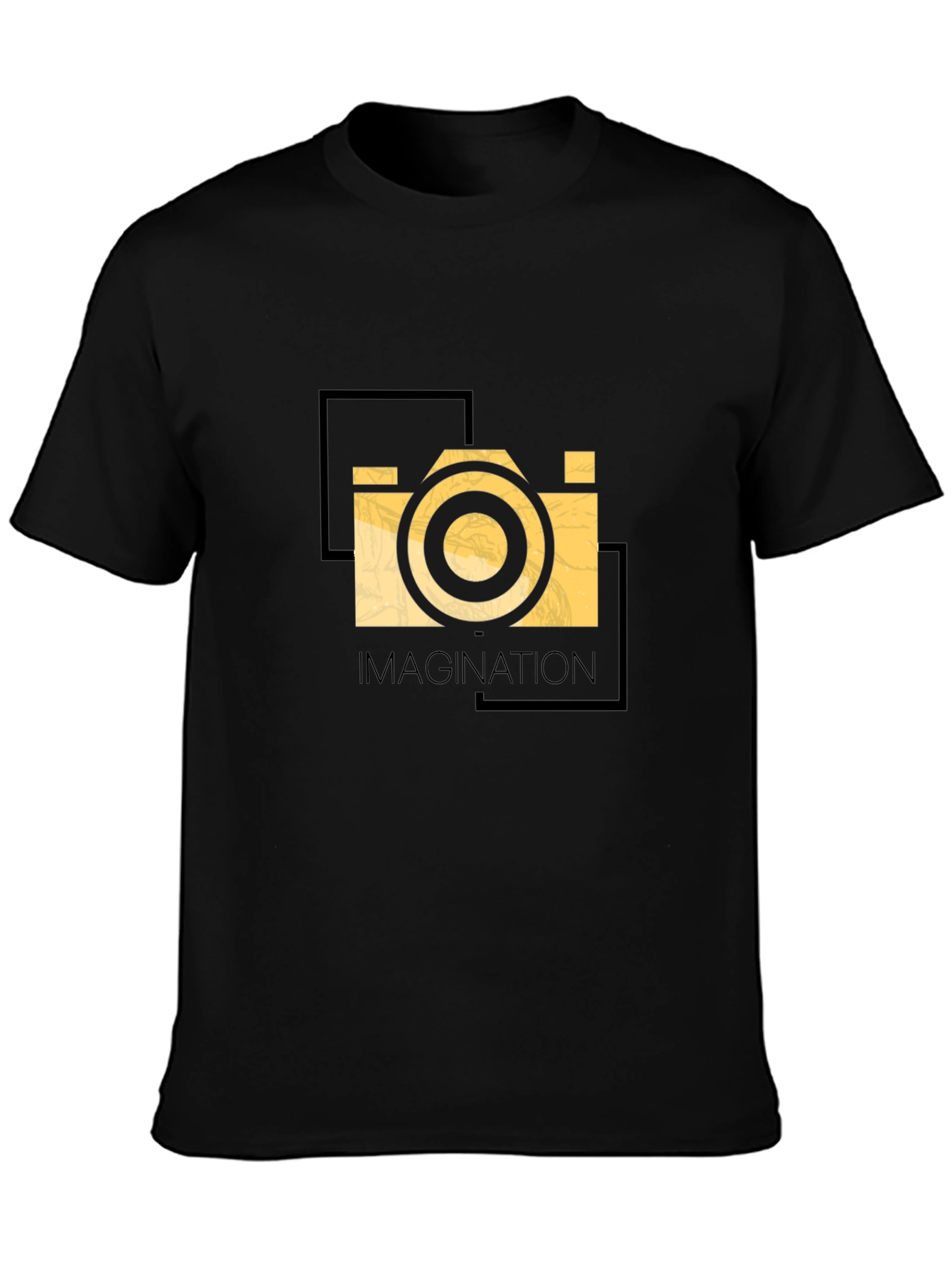 Imagination Camera Graphic T-Shirt - Black Cotton Blend
