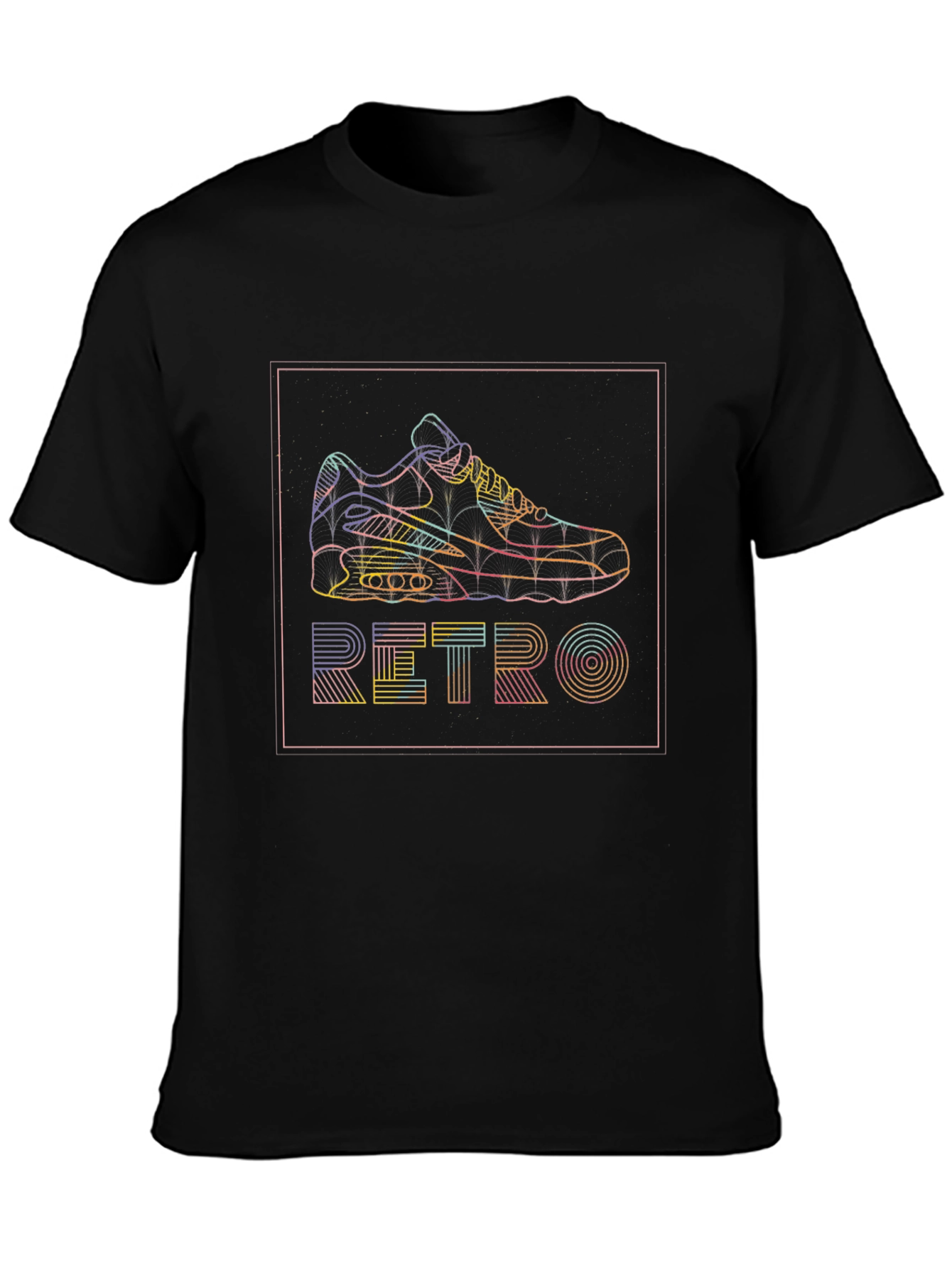 Retro Sneaker Graphic T-Shirt - Black