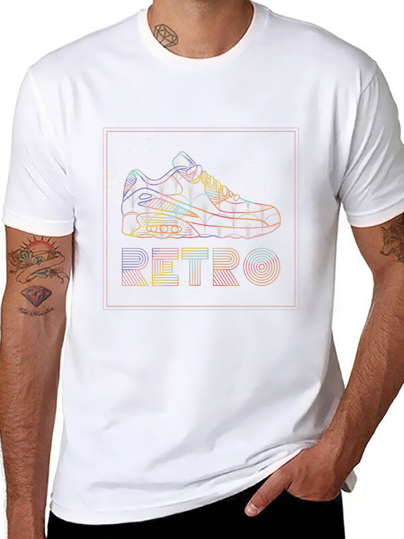 Retro Sneaker Graphic T-Shirt - Black