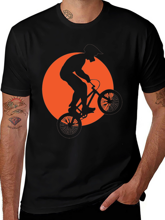BMX Rider Silhouette Graphic Tee - Black