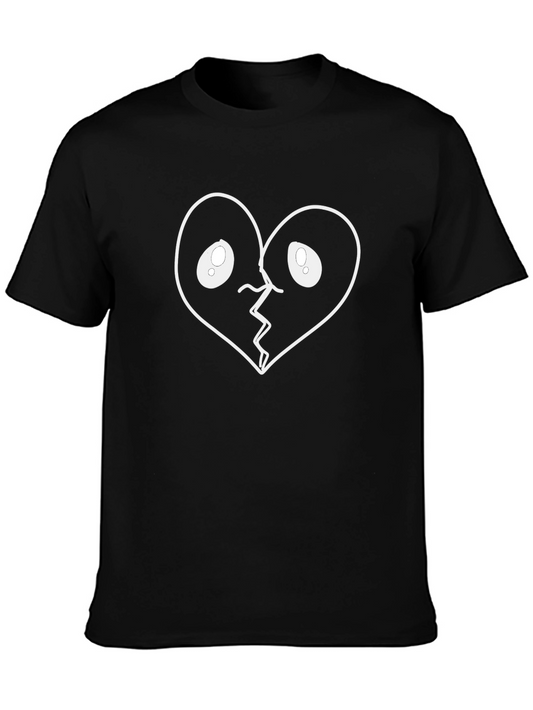 Broken Heart Graphic Tee - Black Cotton Blend