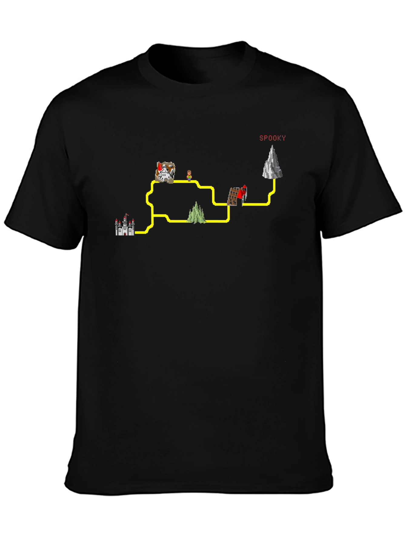 Retro Video Game Map T-Shirt - Spooky Edition
