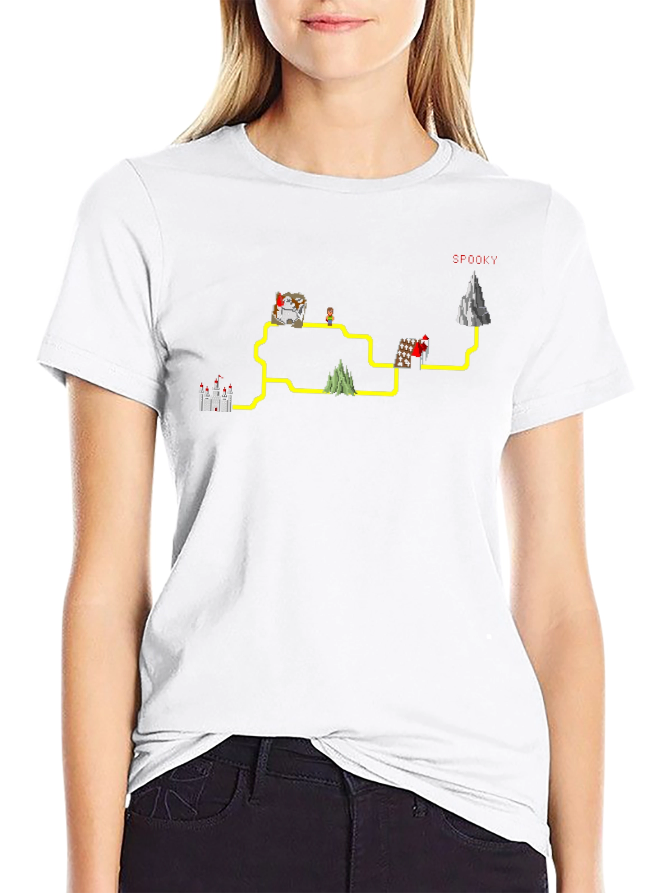 Retro Video Game Map T-Shirt - Spooky Edition