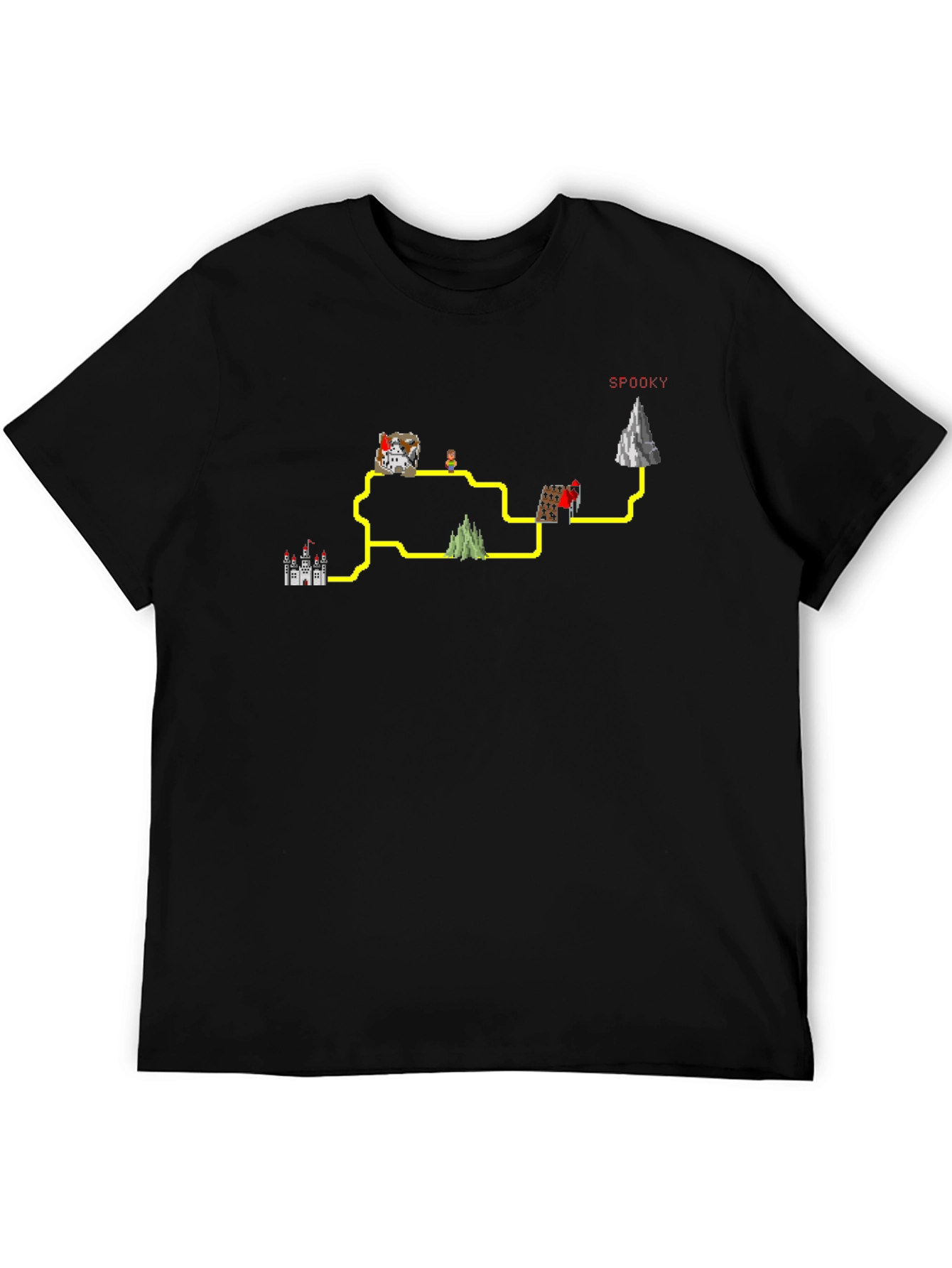 Retro Video Game Map T-Shirt - Spooky Edition