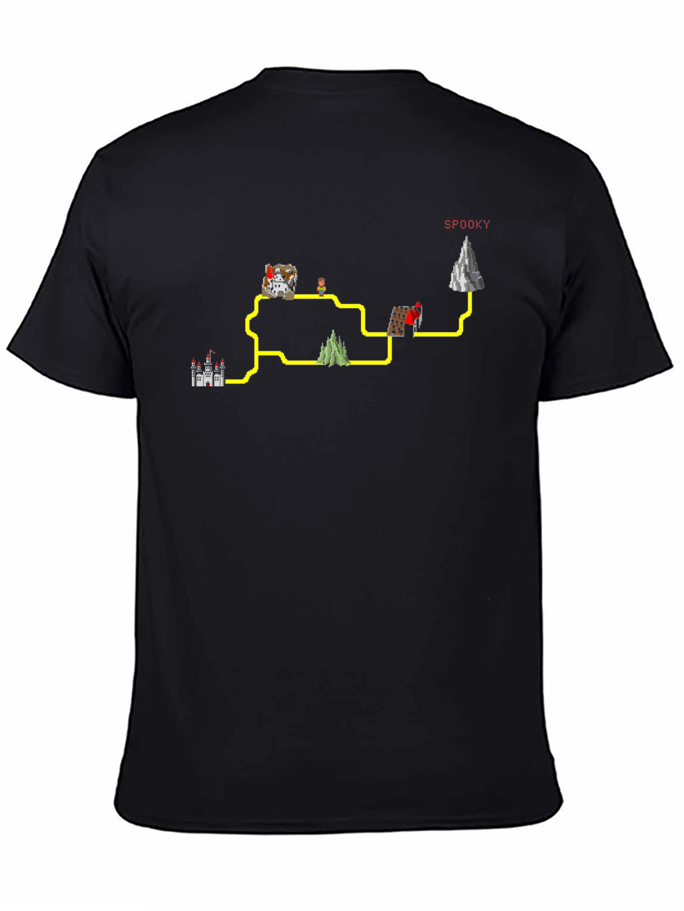 Retro Video Game Map T-Shirt - Spooky Edition