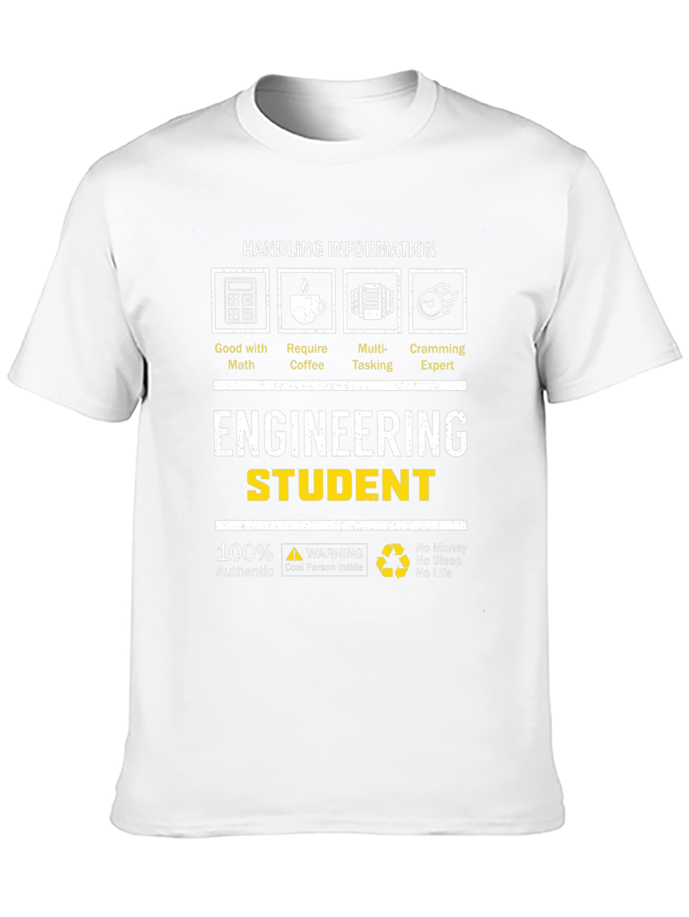 Engineering Student Funny Black T-Shirt