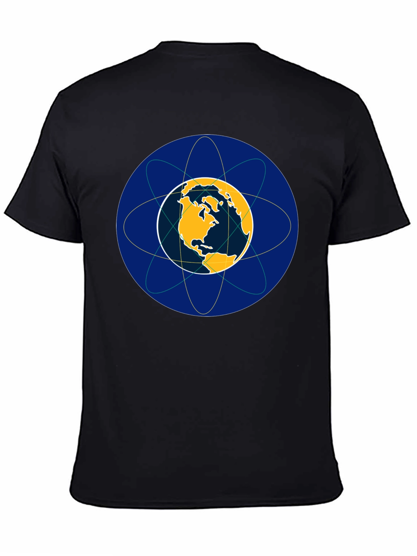Earth Atom Design T-Shirt - Black