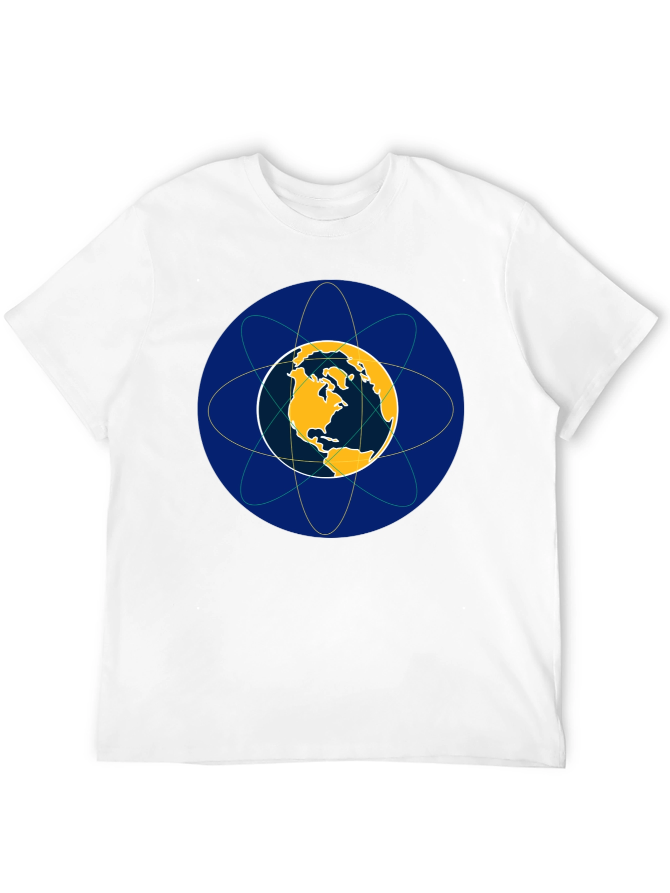 Earth Atom Design T-Shirt - Black