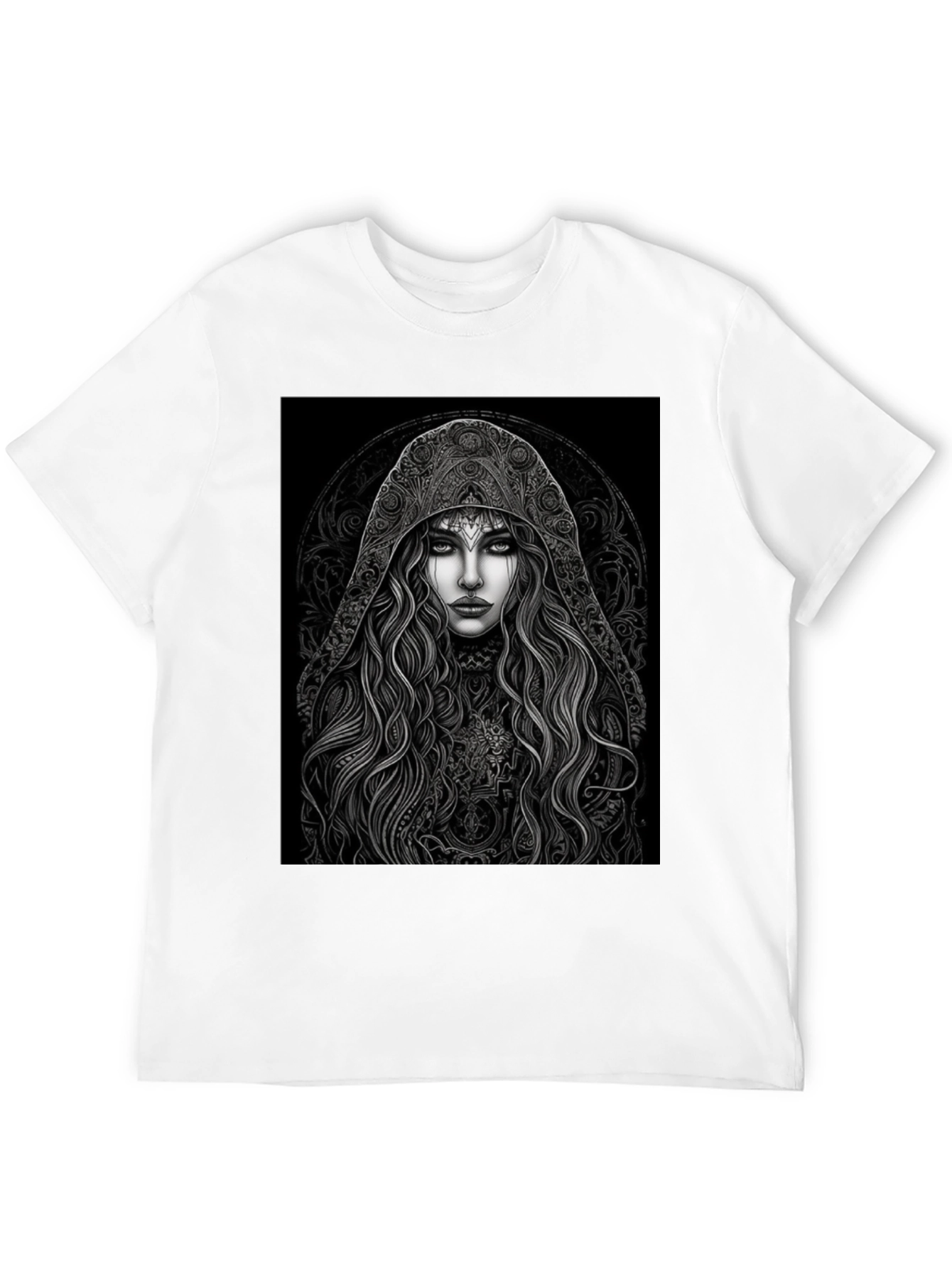 Mystic Maiden Graphic Tee - Black Cotton Blend