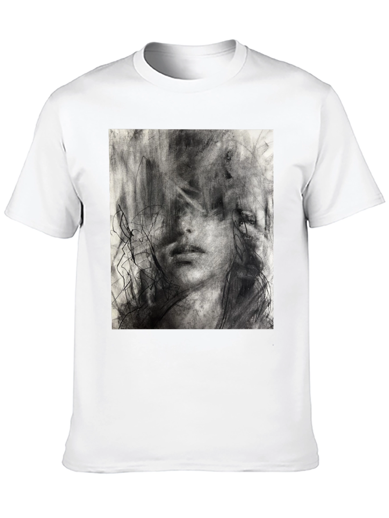 Abstract Charcoal Art Print Black T-Shirt