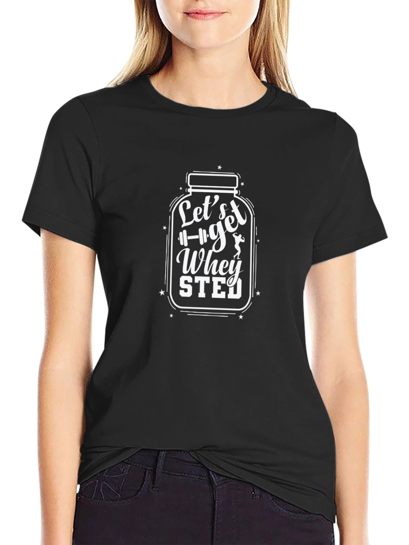 Lets Get Wheysted Black Graphic Tee