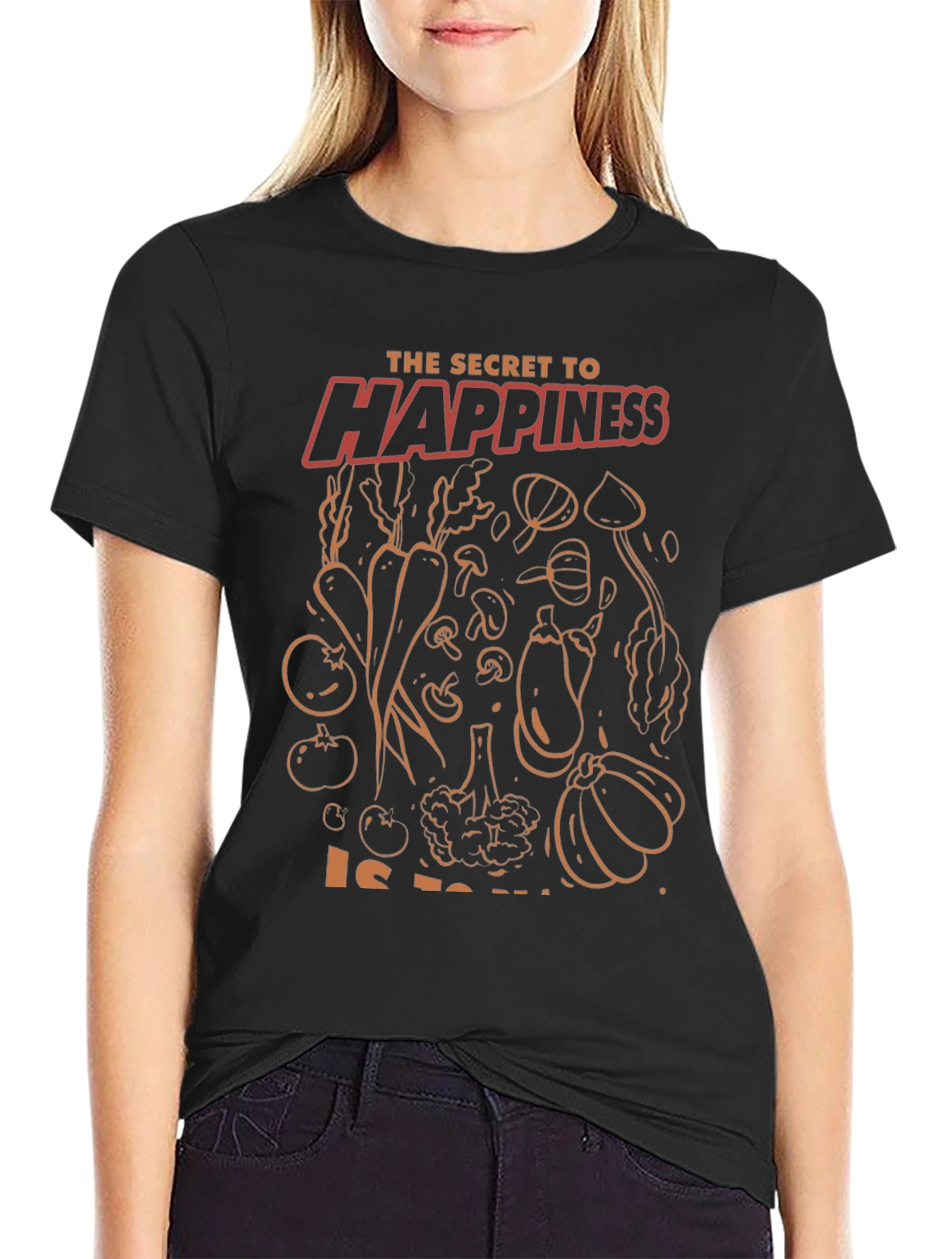 Secret to Happiness T-Shirt - Eat Your Veggies!