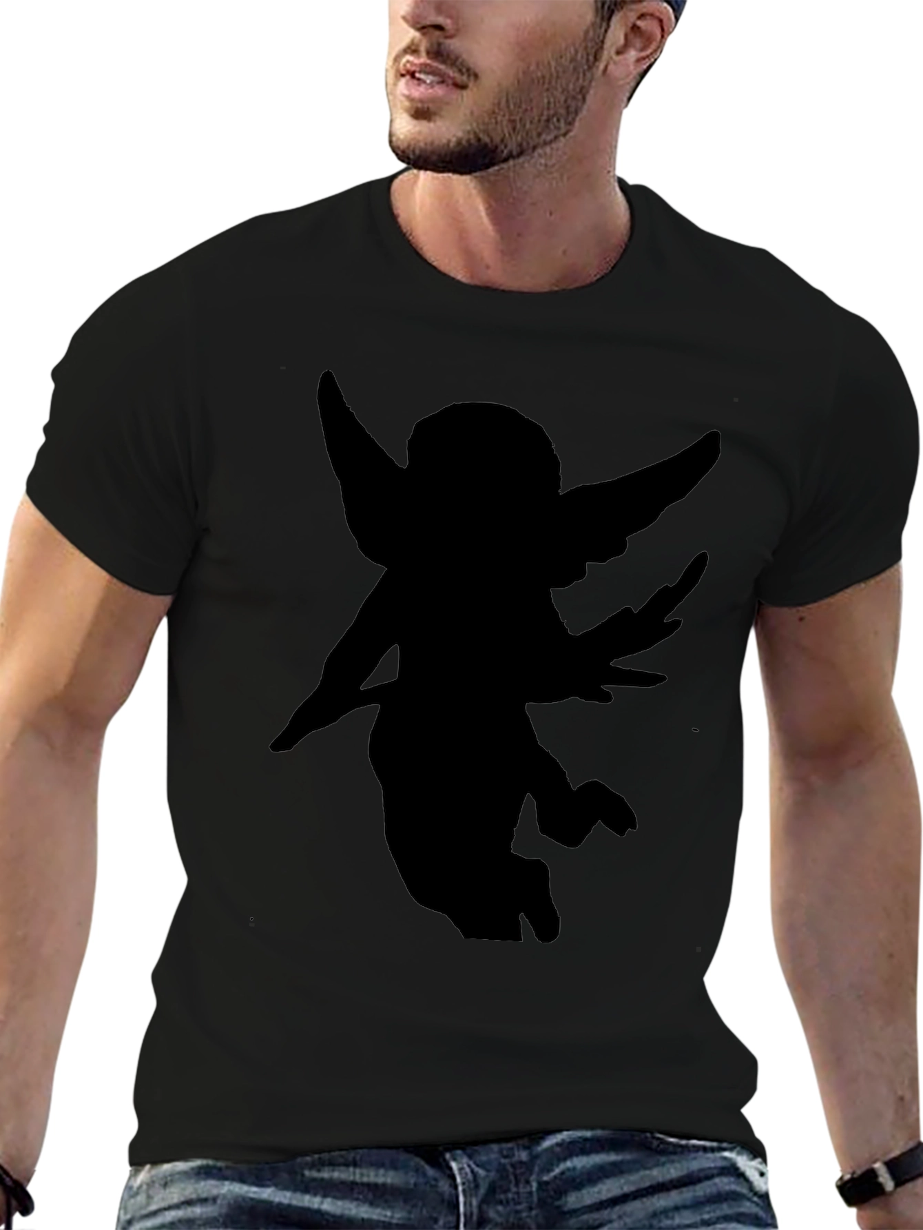 Angel Silhouette Black T-Shirt