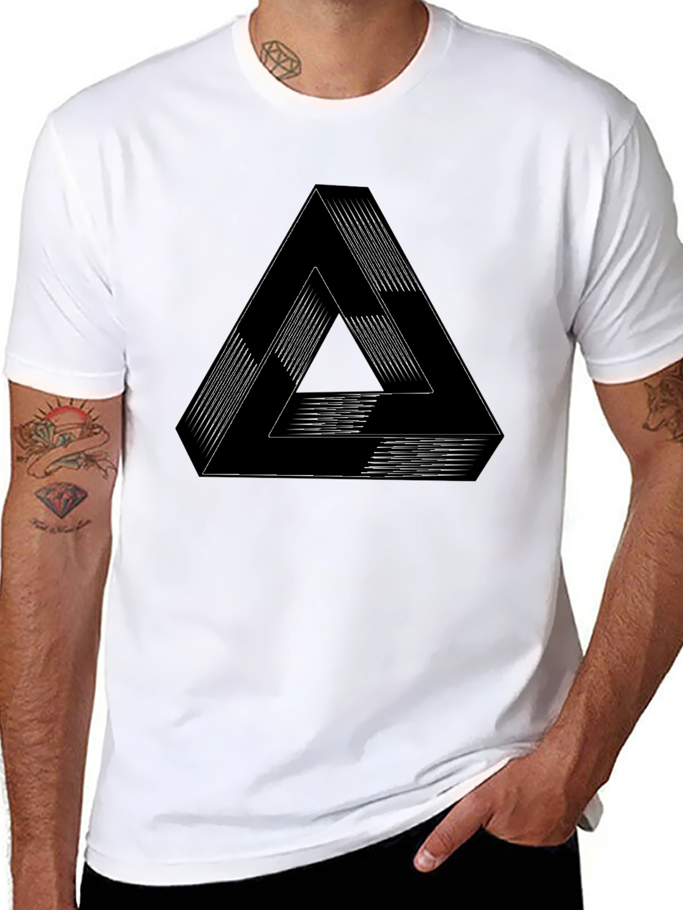 Optical Illusion Triangle Graphic Tee