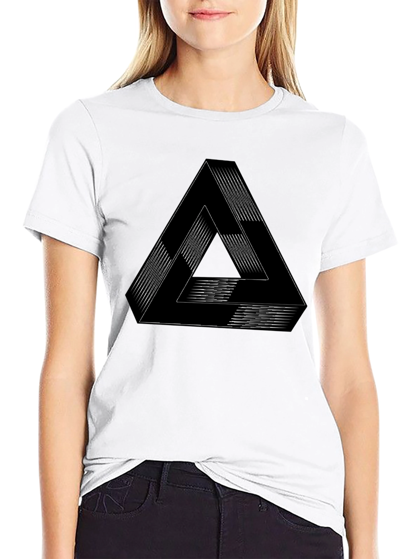 Optical Illusion Triangle Graphic Tee