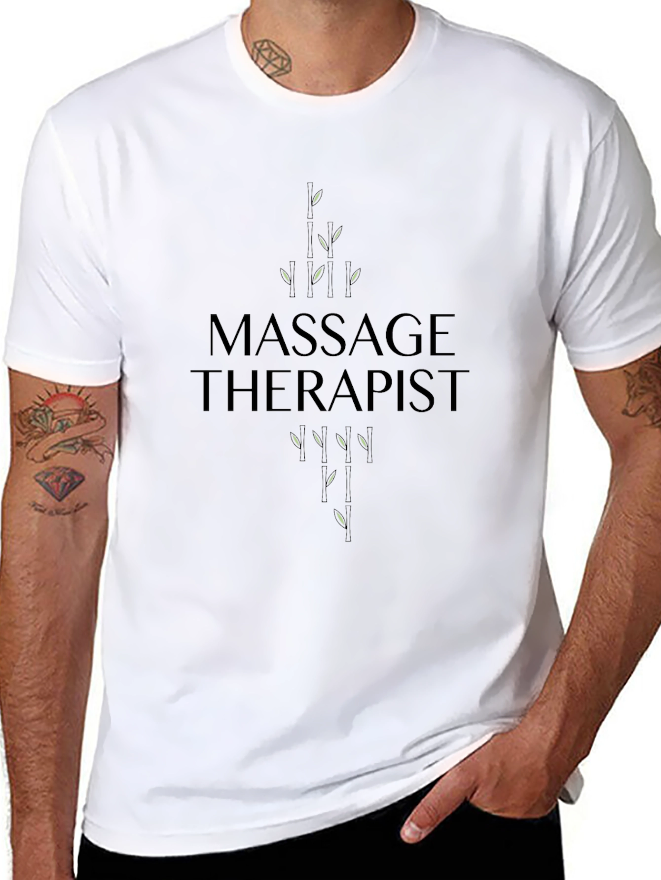 Massage Therapist Bamboo Design T-Shirt