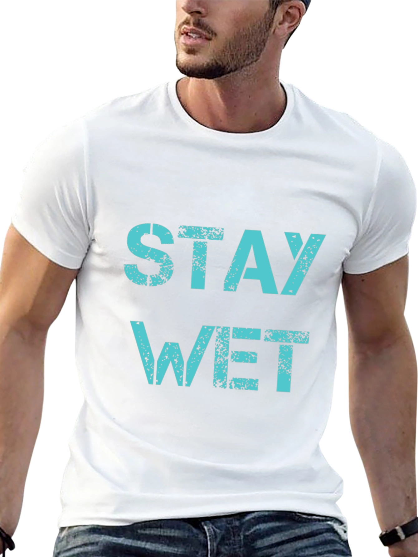 Stay Wet Black T-Shirt - Bold Graphic Tee