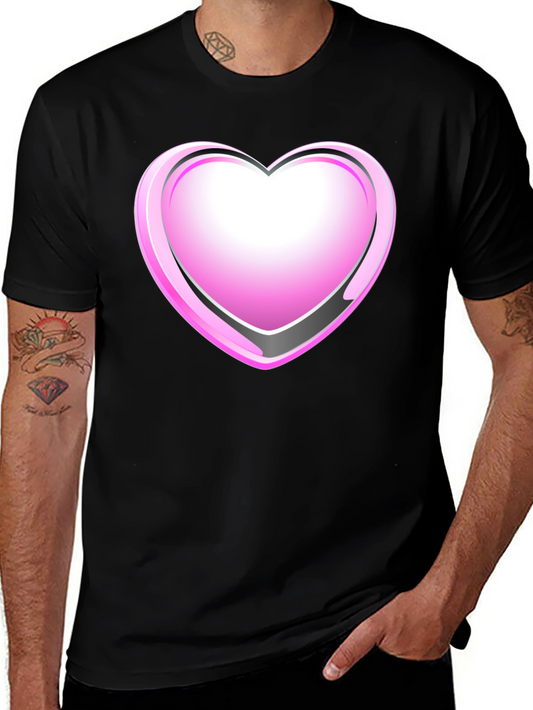 Black T-Shirt with Pink Heart