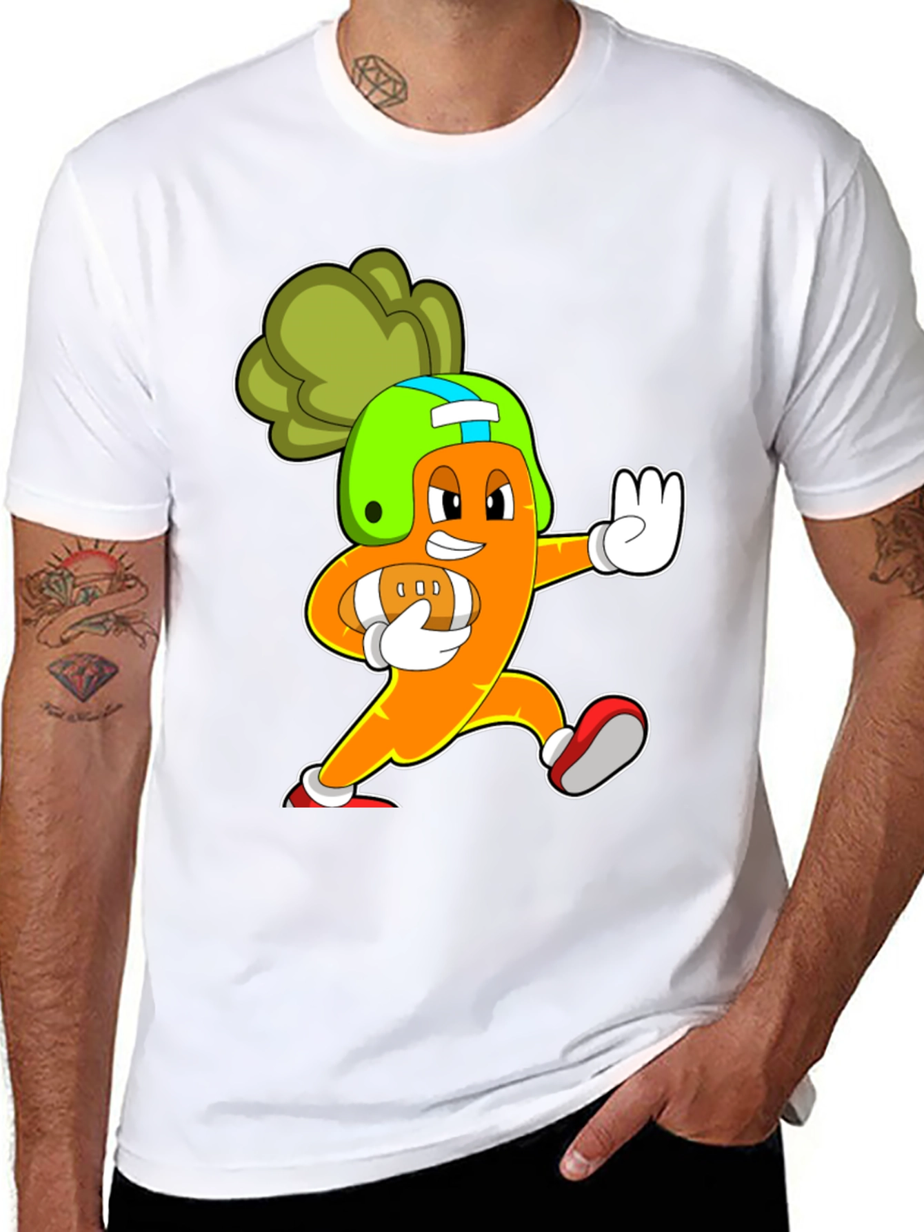 Carrot Football Player T-Shirt - Sports Humor