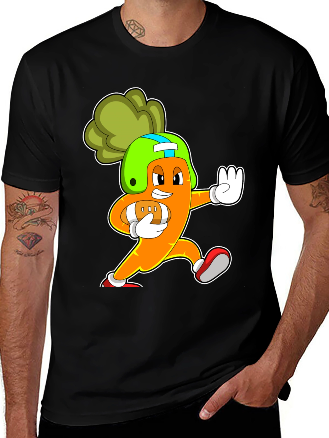 Carrot Football Player T-Shirt - Sports Humor
