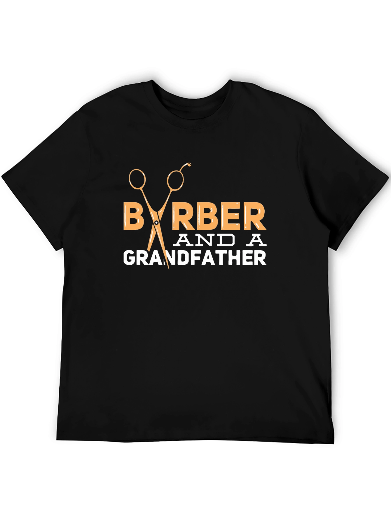 Barber and Grandfather Graphic Tee - Black Cotton T-Shirt