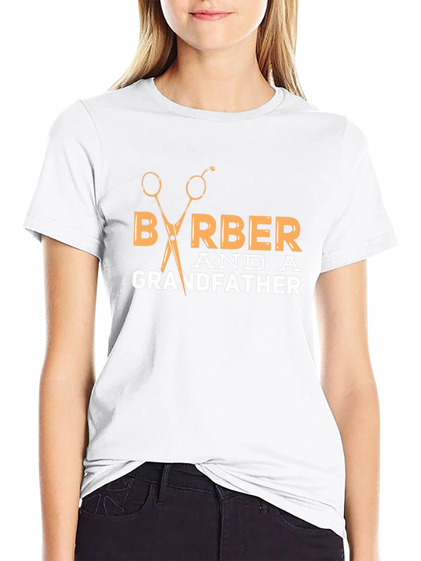 Barber and Grandfather Graphic Tee - Black Cotton T-Shirt