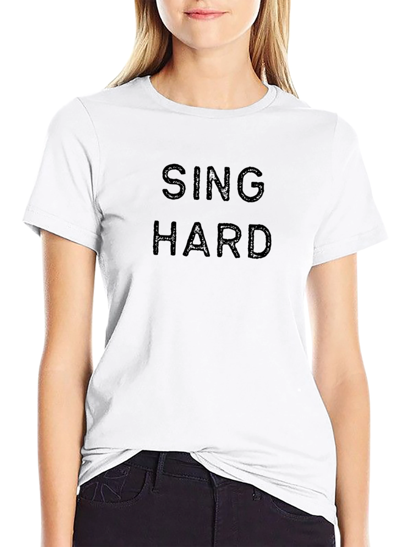 Sing Hard Black Graphic T-Shirt
