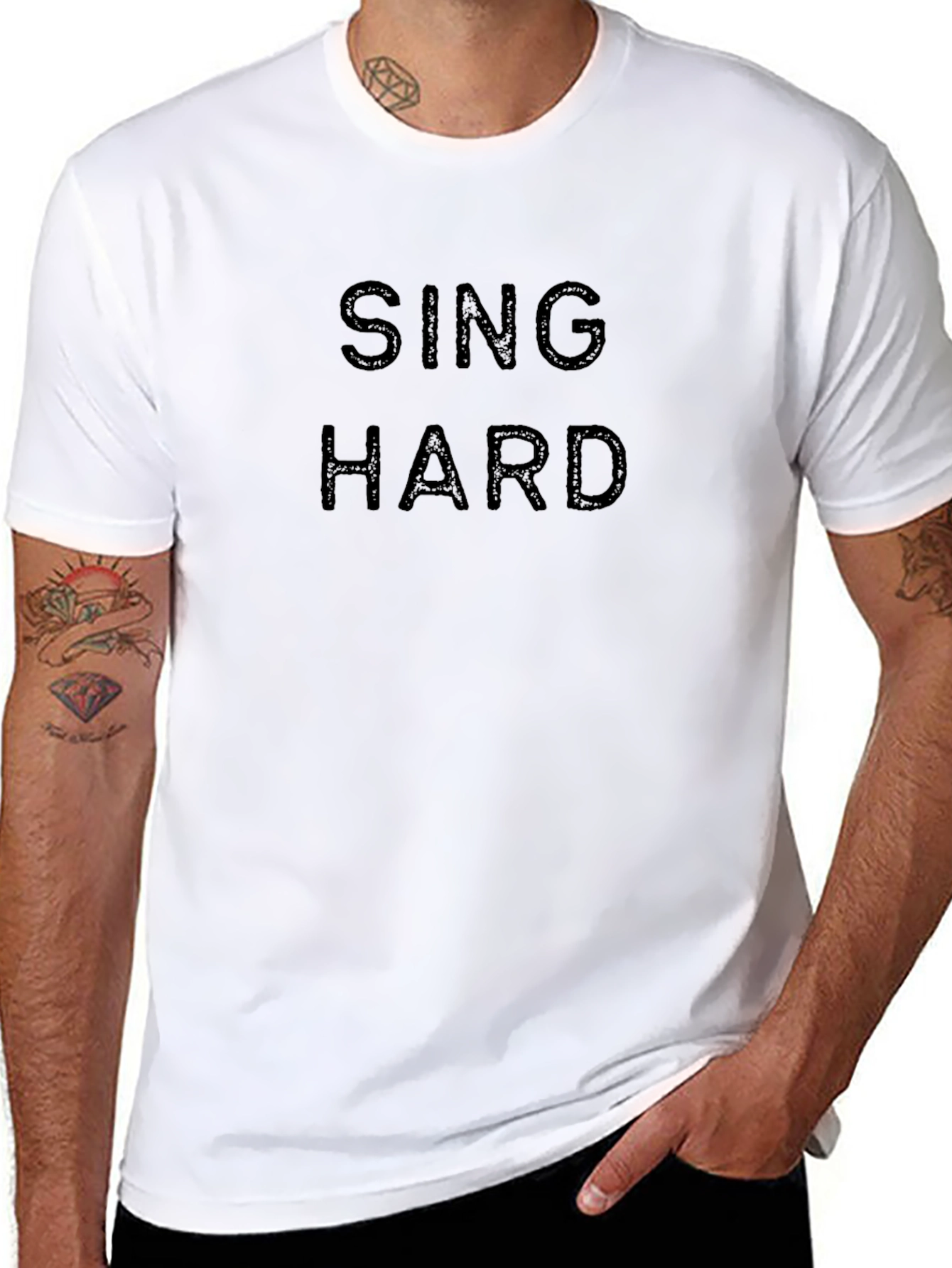 Sing Hard Black Graphic T-Shirt