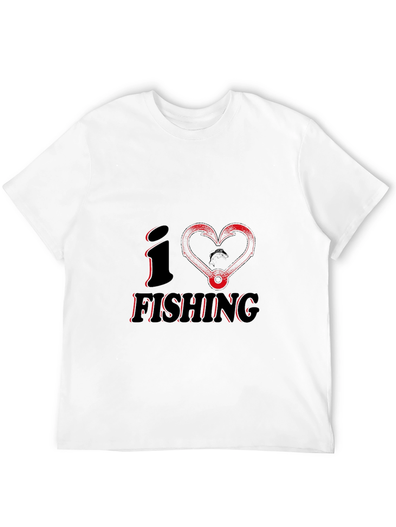 I Love Fishing Graphic Tee - Black