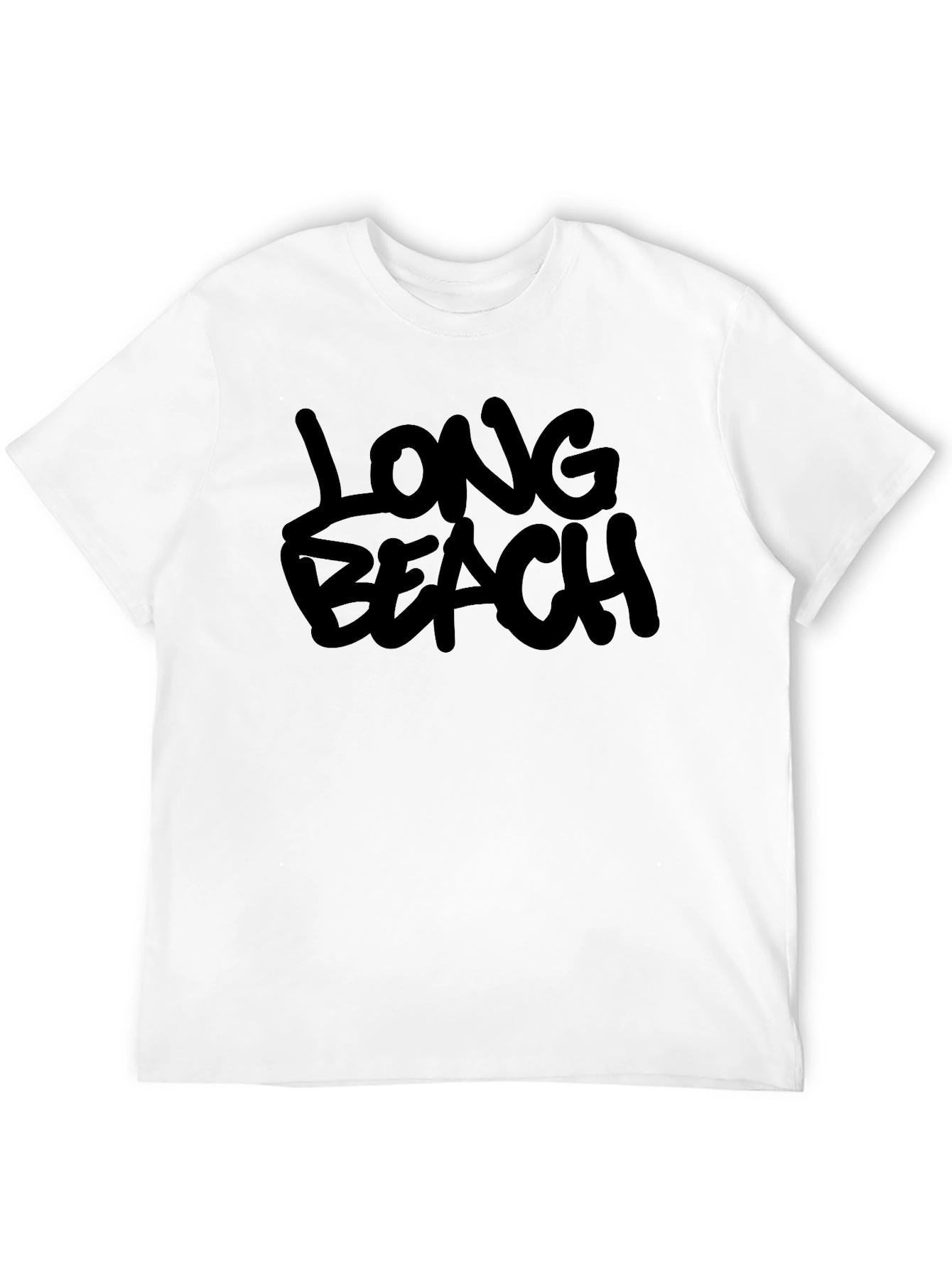 Long Beach Black Graphic Tee Shirt